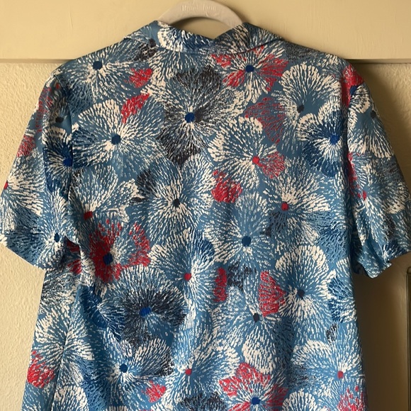 Gorgeous blue Vintage short sleeve button blouse by Gilda - Picture 6 of 7